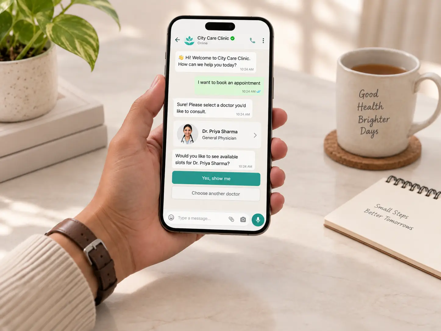 HuClinic online appointment booking screen for clinic patients